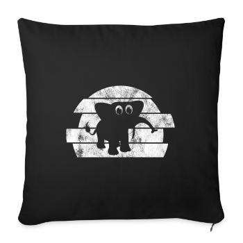 Eléphant éléphant pour enfants - Housse de coussin décorative 45 x 45 cm - noir - Devant