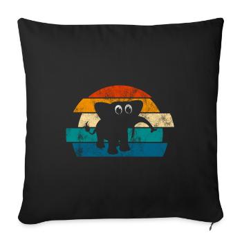 Eléphant éléphant pour enfants - Housse de coussin décorative 45 x 45 cm - noir - Devant