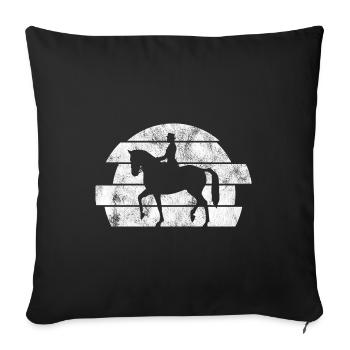 Dressage Dressage Rider Riding Horse - Sofa pillowcase 17,3'' x 17,3'' (45 x 45 cm) - black - Front