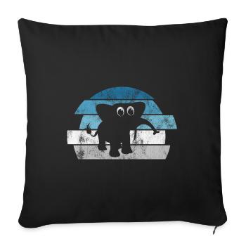 Elefanten Elefant für Kinder - Sofakissenbezug 45 x 45 cm - Schwarz - Vorne