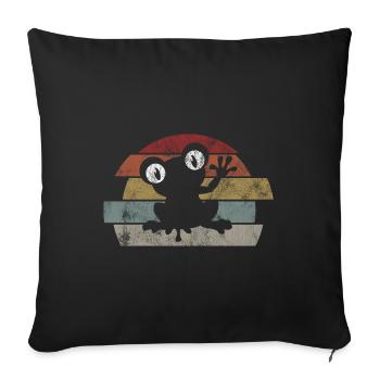 Frog Frogs Gift for Kids Funny Funny - Sofa pillowcase 17,3'' x 17,3'' (45 x 45 cm) - black - Front
