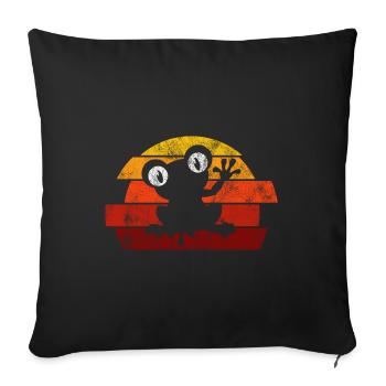 Frosch Frösche Geschenk für Kinder Lustig Witzig - Sofakissenbezug 45 x 45 cm - Schwarz - Vorne