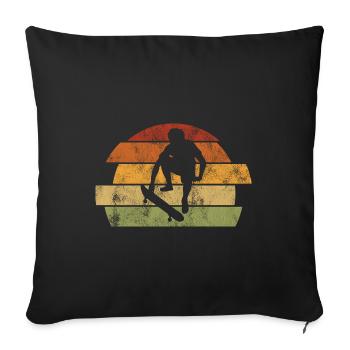 Skateboarder Skateboard Skater Skate Skateing - Sofa pillowcase 17,3'' x 17,3'' (45 x 45 cm) - black - Front