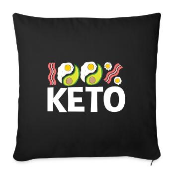 Keto Diet - Sofa pillowcase 17,3'' x 17,3'' (45 x 45 cm) - black - Front