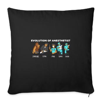 Evolution Of Anesthetist Für Anästhesie Ärzte - Sofakissenbezug 45 x 45 cm - Schwarz - Vorne