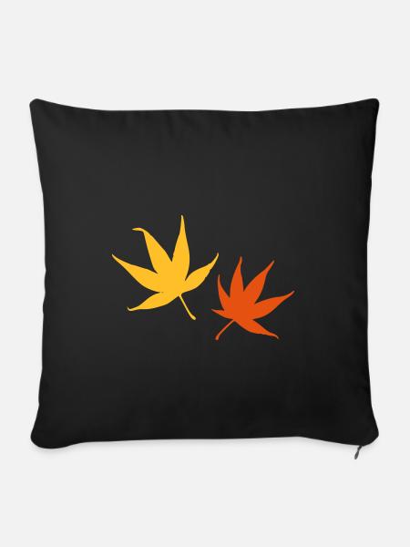 Herbstlaub - Sofakissenbezug 45 x 45 cm - Schwarz