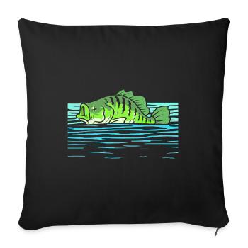 Sunfish Crappie Fish Perch - Sofa pillowcase 17,3'' x 17,3'' (45 x 45 cm) - black - Front