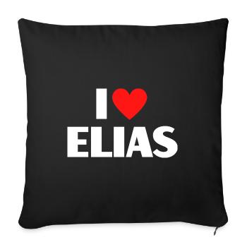 I Love Elias Red Heart Love Fan Gift - Sofa pillowcase 17,3'' x 17,3'' (45 x 45 cm) - black - Front