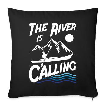 The River is Calling - Sofa pillowcase 17,3'' x 17,3'' (45 x 45 cm) - black - Front