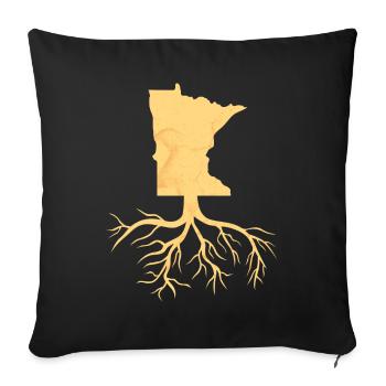 Wurzeln Minnesota Design für stolze Minnesotaner - Sofakissenbezug 45 x 45 cm - Schwarz - Vorne