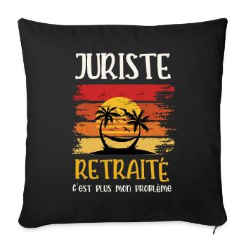 juriste retraité - Housse de coussin décorative 45 x 45 cm - noir - Devant