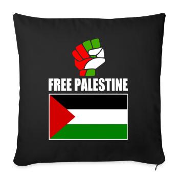 Free palestine - Housse de coussin décorative 45 x 45 cm - noir - Devant