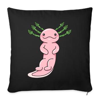 Axolotl Asparagus Design for Axolotl Lovers - Sofa pillowcase 17,3'' x 17,3'' (45 x 45 cm) - black - Front