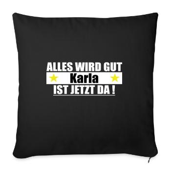 Karla Last Name First Name Birthday - Sofa pillowcase 17,3'' x 17,3'' (45 x 45 cm) - black - Front