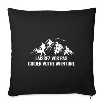 Laissez Vos Pas Guider Votre Aventure - Housse de coussin décorative 45 x 45 cm - noir - Devant