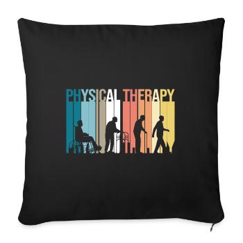 Kinésithérapeute Kinésithérapie - Housse de coussin décorative 45 x 45 cm - noir - Devant