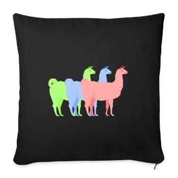 Llama alpaca - Sofa pillowcase 17,3'' x 17,3'' (45 x 45 cm) - black - Front