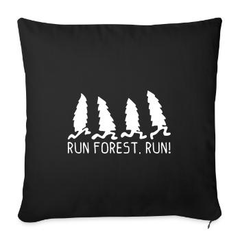 Run forest Run frauen premium t-shirt - Sofakissenbezug 45 x 45 cm - Schwarz - Vorne