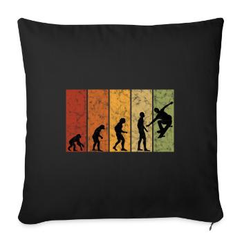Skateboarder Skateboard Skater Skate Evolution - Sofakissenbezug 45 x 45 cm - Schwarz - Vorne