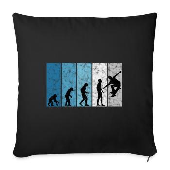 Skateboarder Skateboard Skater Skate Evolution - Sofa pillowcase 17,3'' x 17,3'' (45 x 45 cm) - black - Front