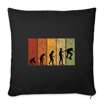 Skateboarder Skateboard Skater Skate Evolution - Sofa pillowcase 17,3'' x 17,3'' (45 x 45 cm) - black - Front