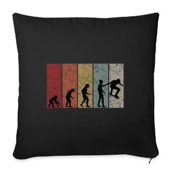 Skateboarder Skateboard Evolution Skate Skateing - Sofakissenbezug 45 x 45 cm - Schwarz - Vorne