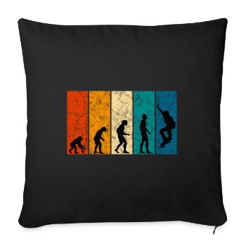 Evolution Skateboarder Skateboard Skater Skate - Sofa pillowcase 17,3'' x 17,3'' (45 x 45 cm) - black - Front