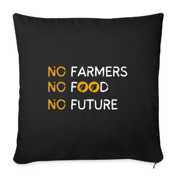 No Farmers No Food No Future - Housse de coussin décorative 45 x 45 cm - noir - Devant