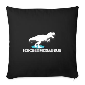 Icecreamosaurus | Ice cream, dino, funny sayings - Sofa pillowcase 17,3'' x 17,3'' (45 x 45 cm) - black - Front