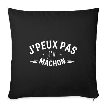 J peux pas j ai Mâchon - Housse de coussin décorative 45 x 45 cm - noir - Devant