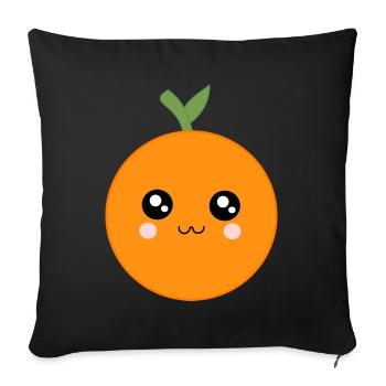 Kawaii Oranges Kawaii Fruits Kawaii Fruit - Sofa pillowcase 17,3'' x 17,3'' (45 x 45 cm) - black - Front