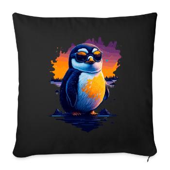 Pingouin mignon - Housse de coussin décorative 45 x 45 cm - noir - Devant