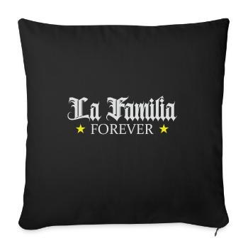 "Familia" the family, the only thing that counts - Sofa pillowcase 17,3'' x 17,3'' (45 x 45 cm) - black - Front