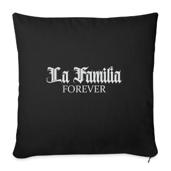 "Familia" the family, the only thing that counts - Sofa pillowcase 17,3'' x 17,3'' (45 x 45 cm) - black - Front