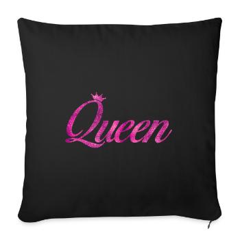 Queen - Sofa pillowcase 17,3'' x 17,3'' (45 x 45 cm) - black - Front