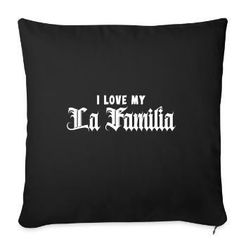 "Familia" the family, the only thing that counts - Sofa pillowcase 17,3'' x 17,3'' (45 x 45 cm) - black - Front