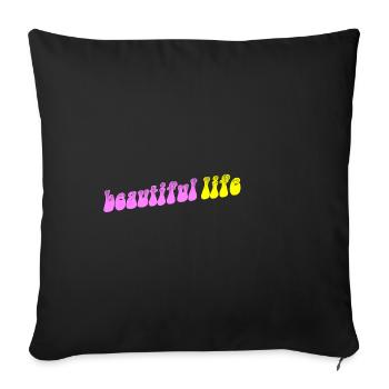 Beautiful life rétro fun - Housse de coussin décorative 45 x 45 cm - noir - Devant