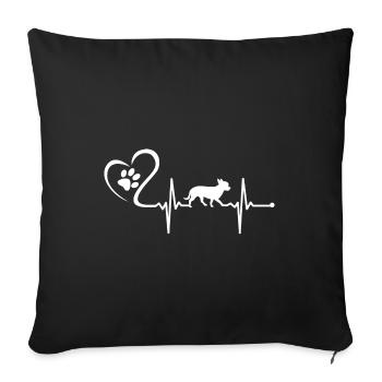 Chihuahua Rythme cardiaque - Housse de coussin décorative 45 x 45 cm - noir - Devant