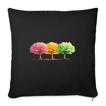 Bäume Bunt fantasie Wald - Sofakissenbezug 45 x 45 cm - Schwarz - Vorne