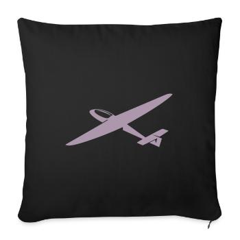 Minimalist Glider Pilot Silhouette - Sofa pillowcase 17,3'' x 17,3'' (45 x 45 cm) - black - Front
