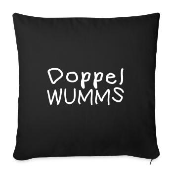 Doppel Wumms (Kinderschrift) - Sofakissenbezug 45 x 45 cm - Schwarz - Vorne