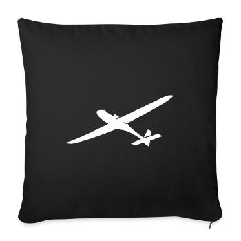 Sky Glider: Silhouette of a glider - Sofa pillowcase 17,3'' x 17,3'' (45 x 45 cm) - black - Front