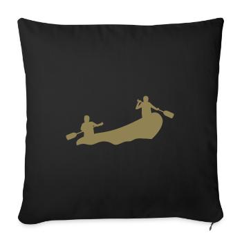 Rafting Silhouette White Water Inflatable Boat River - Sofa pillowcase 17,3'' x 17,3'' (45 x 45 cm) - black - Front