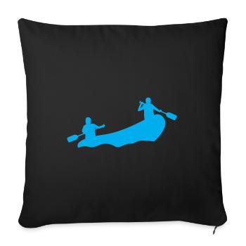 Rafting Silhouette Wildwasser Schlauchboot Fluss - Sofakissenbezug 45 x 45 cm - Schwarz - Vorne