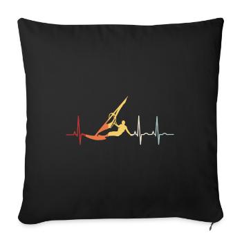 Surfen Windsurfen Windsurfing Windsurfer EKG - Sofakissenbezug 45 x 45 cm - Schwarz - Vorne