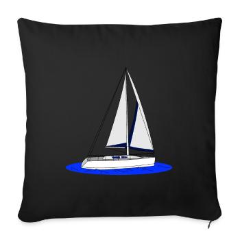 Voilier - Housse de coussin décorative 45 x 45 cm - noir - Devant