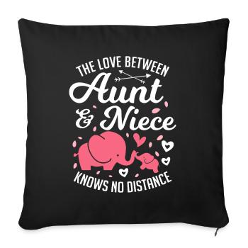 L'amour entre tante et nièce ne connaît aucune distance - Housse de coussin décorative 45 x 45 cm - noir - Devant