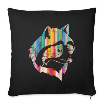 Ratons laveurs cadeau raton laveur - Housse de coussin décorative 45 x 45 cm - noir - Devant
