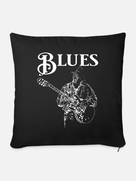 Blues Musik - Sofakissenbezug 45 x 45 cm - Schwarz
