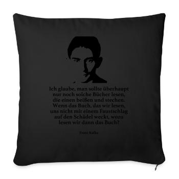 Kafka: Je pense que vous devriez faire seulement - Housse de coussin décorative 45 x 45 cm - noir - Devant